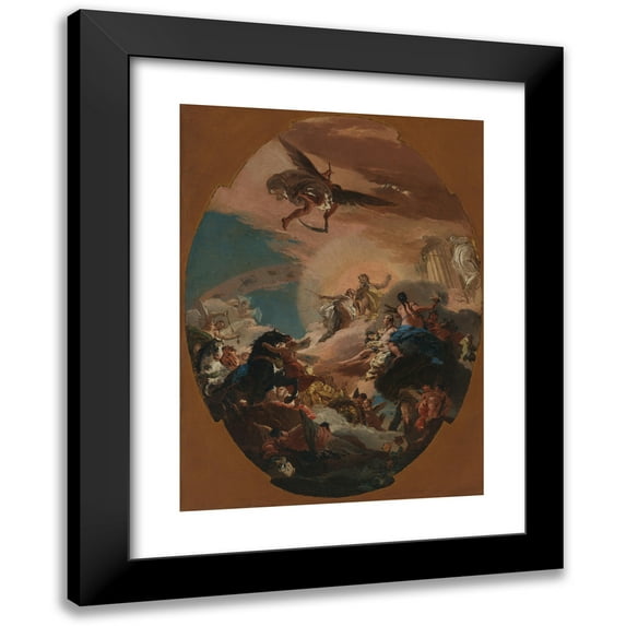 Giovanni Battista Tiepolo 11x14 Black Modern Framed Museum Art Print Titled - Apollo and Phaethon (circa 1731)