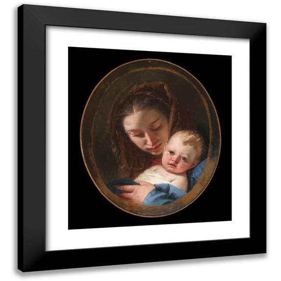 Giovanni Battista Tiepolo 12x13 Black Modern Framed Museum Art Print Titled - Madonna and Child (Between 1730 and 1745)