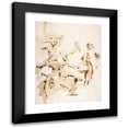 thumbnail image 1 of Giovanni Battista Tiepolo 12x14 Black Modern Framed Museum Art Print Titled - Scherzo Di Fantasia; Seated Warrior Holding a Serpent, and Standing Youth (1696-1770), 1 of 5