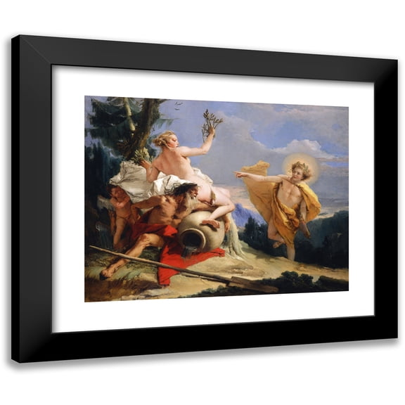 Giovanni Battista Tiepolo 14x12 Black Modern Framed Museum Art Print Titled - Apollo Pursuing Daphne (C. 1755-1760)
