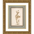 thumbnail image 1 of Giovanni Battista Tiepolo 14x18 Gold Ornate Wood Frame and Double Matted Museum Art Print Titled - Standing Man in a Turban, Holding a Sword (1696-1770), 1 of 4