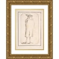 thumbnail image 1 of Giovanni Battista Tiepolo 14x18 Gold Ornate Wood Frame and Double Matted Museum Art Print Titled - Caricature of a Man Seen from Behind (1760), 1 of 4