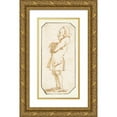 thumbnail image 1 of Giovanni Battista Tiepolo 14x24 Gold Ornate Framed and Double Matted Museum Art Print Titled - Caricature of a Man with His Arms Folded, Standing in Profile to the Left (1760), 1 of 4