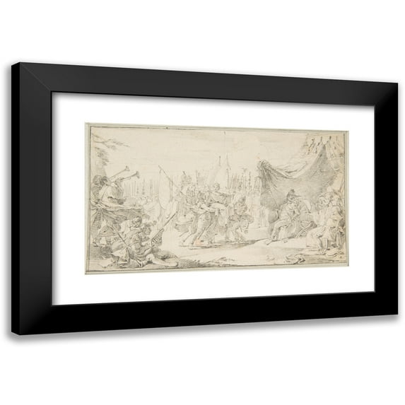 Giovanni Battista Tiepolo 18x12 Black Modern Framed Museum Art Print Titled - General Carried in Triumph (1696-1770)