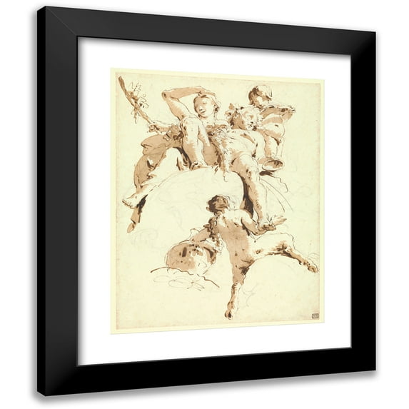 Giovanni Battista Tiepolo 20x24 Black Modern Framed Museum Art Print Titled - Bacchus and Ariadne (ca. 1740)