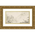 thumbnail image 1 of Giovanni Battista Tiepolo 24x14 Gold Ornate Framed and Double Matted Museum Art Print Titled - Cardinal with Troops Facing a Fortification on a Hilltop (1696-1770), 1 of 4