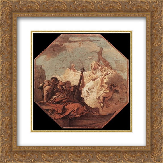 Giovanni Battista Tiepolo 2x Matted 20x20 Gold Ornate Framed Art Print 'The Theological Virtues'