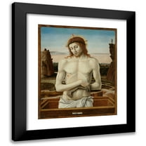 Giovanni Bellini 12x14 Black Modern Framed Museum Art Print Titled - Image Pietatis (1460 - 1469)