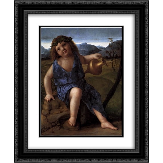 Giovanni Bellini 2x Matted 20x24 Black Ornate Framed Art Print 'Young Bacchus'