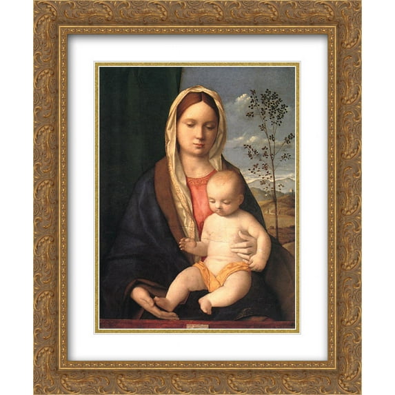 Giovanni Bellini 2x Matted 20x24 Gold Ornate Framed Art Print 'Madonna and Child'