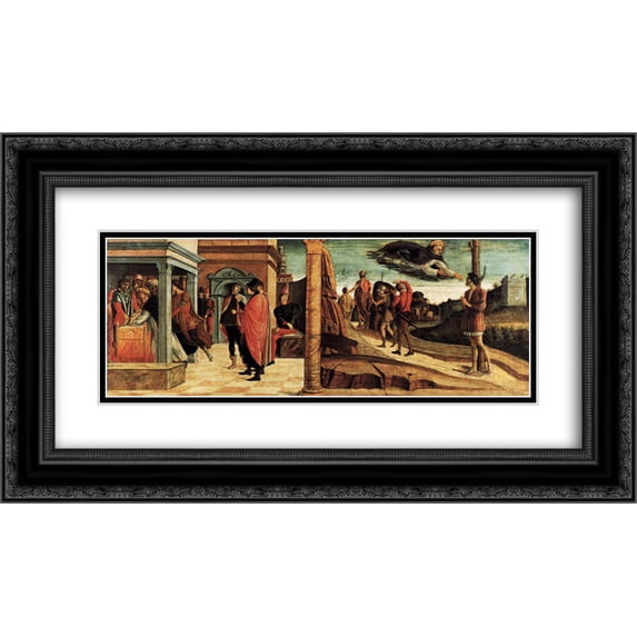 Giovanni Bellini 2x Matted 24x14 Black Ornate Framed Art Print 'Polyptych of San Vincenzo Ferreri'