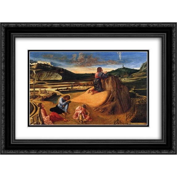 Giovanni Bellini 2x Matted 24x18 Black Ornate Framed Art Print 'Agony in the Garden'