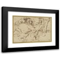 thumbnail image 1 of Giovanni Benedetto Castiglione 14x11 Black Modern Framed Museum Art Print Titled - Two Nymphs and a Satyr (1640-1647), 1 of 5