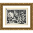 thumbnail image 1 of Giovanni Benedetto Castiglione 18x14 Gold Ornate Wood Frame and Double Matted Museum Art Print Titled - Circe Transforms Odysseus’ Companions into Animals (1650 - 1655), 1 of 4