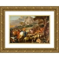 thumbnail image 1 of Giovanni Benedetto Castiglione 24x18 Gold Ornate Framed and Double Matted Museum Art Print Titled - The Angel Appearing to the Shepherds, 1 of 4