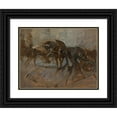 thumbnail image 1 of Giovanni Boldini 14x12 Black Ornate Wood Framed Double Matted Museum Art Print Titled: Caleche, 1 of 5