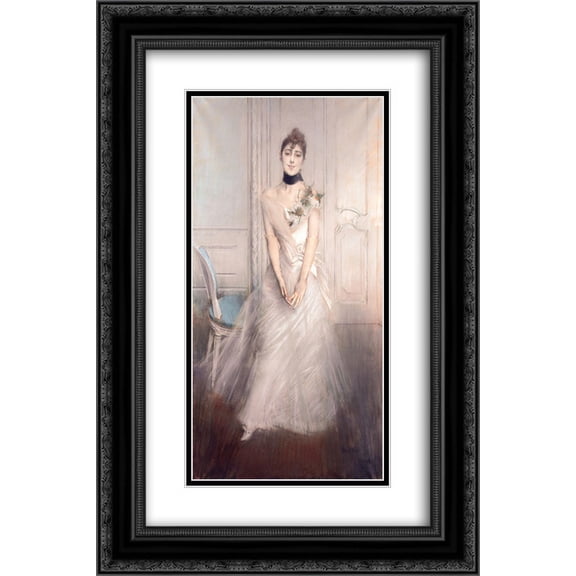 Giovanni Boldini 2x Matted 16x24 Black Ornate Framed Art Print 'A Portrait of Emiliana Concha de Ossa'