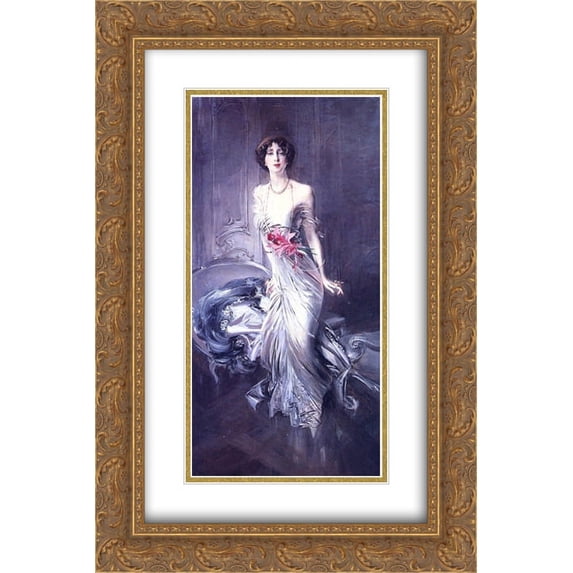 Giovanni Boldini 2x Matted 16x24 Gold Ornate Framed Art Print 'Portrait of Madame E. L. Doyen'