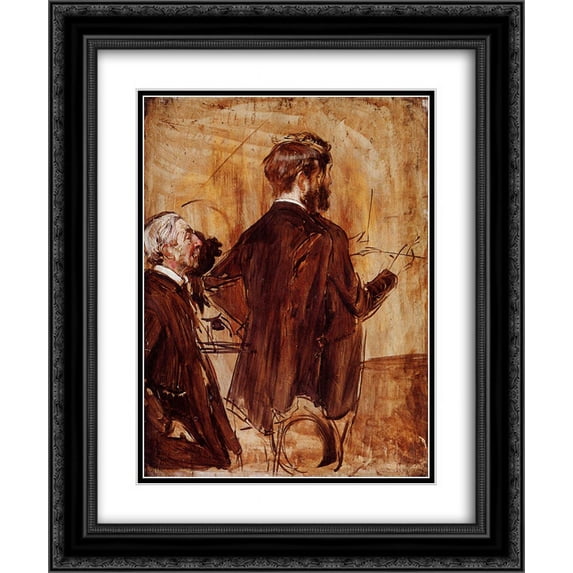 Giovanni Boldini 2x Matted 20x24 Black Ornate Framed Art Print 'In the Studio'