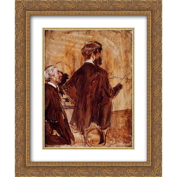Giovanni Boldini 2x Matted 20x24 Gold Ornate Framed Art Print 'In the Studio'
