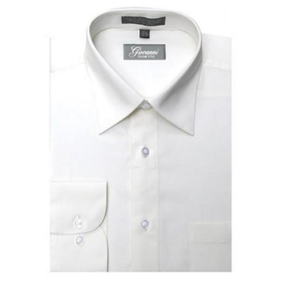 Giovanni CLG1004-16 1-2x32-33 Mens Solid Color Dress Shirt, Off White