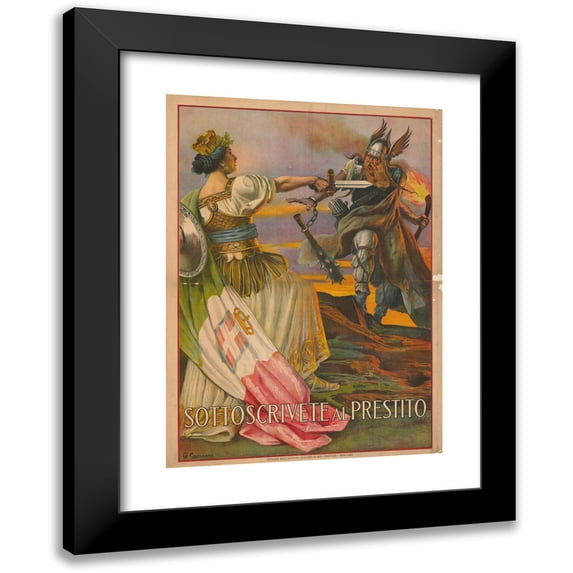 Giovanni Capranesi 11x14 Black Modern Framed Museum Art Print Titled - Sottoscrivee Al Presto (Signed Quickly) (1917)