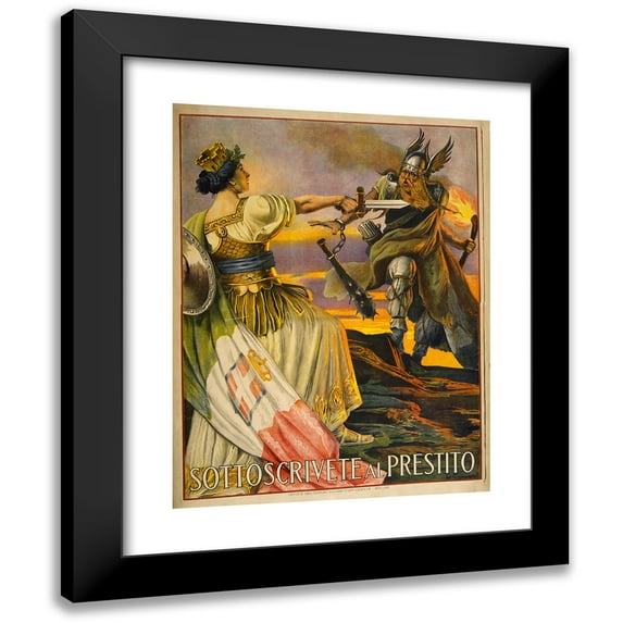 Giovanni Capranesi 19x24 Black Modern Framed Museum Art Print Titled - Subscribe to the Loan (1917)