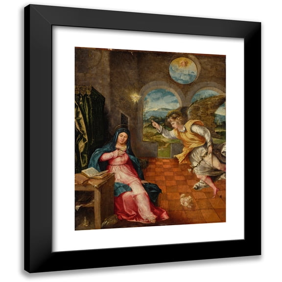 Giovanni Da Asola 15x18 Black Modern Framed Museum Art Print Titled - The Annunciation