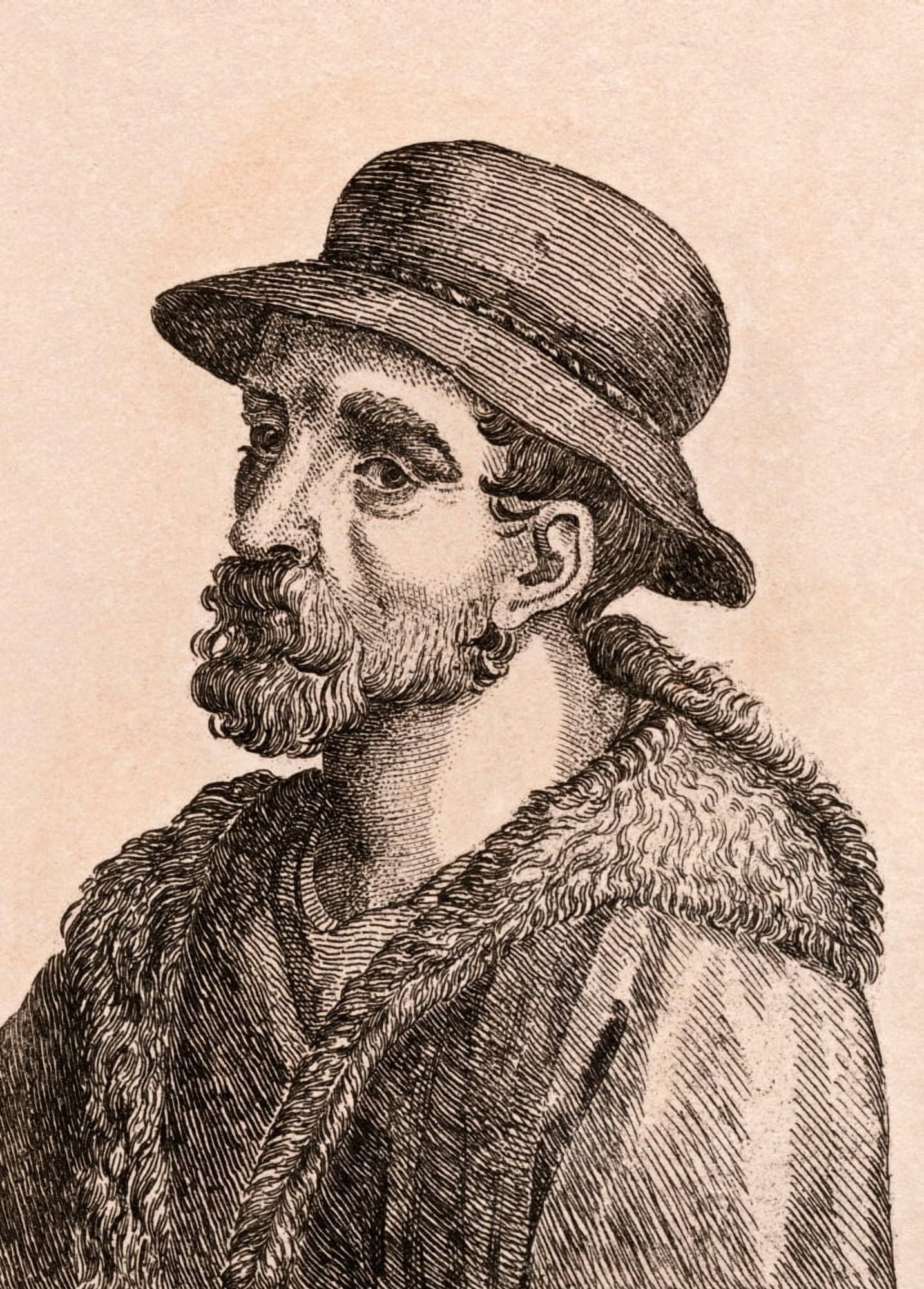 Giovanni Da Udine 1487-1561 Italian Painter From 75 Portraits Of Celebrated Painters From Authentic Originals Etched By James Girtin Published London 1817 Canvas Art - Ken Welsh Design Pics (24 x 34