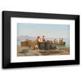 thumbnail image 1 of Giovanni Della Rocca 24x17 Black Modern Framed Museum Art Print Titled - Fisherfolk in the Bay of Naples, 1 of 5