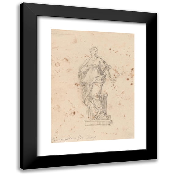 Giovanni Domenico Campiglia 18x24 Black Modern Framed Museum Art Print Titled - Statue of a Female Saint (Early to Mid-18th Century)