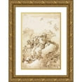 thumbnail image 1 of Giovanni Domenico Tiepolo 11x14 Gold Ornate Wood Frame and Double Matted Museum Art Print Titled - God the Father with Symbol of the Trinity (1758 or After), 1 of 4
