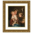 thumbnail image 1 of Giovanni Domenico Tiepolo 12x14 Gold Ornate Wood Frame and Double Matted Museum Art Print Titled - The Madonna and Child with the Infant St John the Baptist, 1 of 4