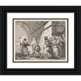 thumbnail image 1 of Giovanni Domenico Tiepolo 14x12 Black Ornate Wood Framed Double Matted Museum Art Print Titled: The Holy Family Passes Under a City Arch (1750-1753), 1 of 5