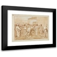 thumbnail image 1 of Giovanni Domenico Tiepolo 24x19 Black Modern Framed Museum Art Print Titled - The Flogging of Punchinello (ca. 1800), 1 of 5