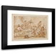thumbnail image 1 of Giovanni Domenico Tiepolo 24x19 Black Modern Framed Museum Art Print Titled - The Infant Punchinello in Bed with His Parents (Late 18th-Early 19th Century), 1 of 5