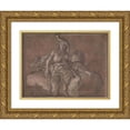 thumbnail image 1 of Giovanni Domenico Tiepolo 24x19 Gold Ornate Framed and Double Matted Museum Art Print Titled - Allegorical Figure Representing Africa, 1 of 4
