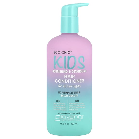 Giovanni Eco Chic Kids, Nourishing & Detangling Hair Conditioner, For All Hair Types, 16.5 fl oz (487 ml)