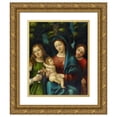 thumbnail image 1 of Giovanni Francesco Caroto 12x14 Gold Ornate Wood Frame and Double Matted Museum Art Print Titled - The Virgin with Child and the Saints Magdalene and Catherine, 1 of 4