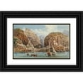 thumbnail image 1 of Giovanni Giordano Lanza 18x12 Black Ornate Wood Framed Double Matted Museum Art Print Titled - Fishing at Atrani on the Amalfi Coast, 1 of 5