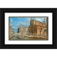 thumbnail image 1 of Giovanni Grubacs 14x10 Black Ornate Wood Framed Double Matted Museum Art Print Titled: Venice, a View of San Zanipolo with the Colleoni Equestrian Monument, 1 of 5