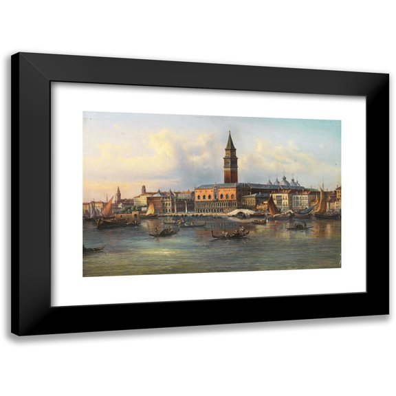 Giovanni Grubacs 14x11 Black Modern Framed Museum Art Print Titled - Palazzo Ducale (C1850)