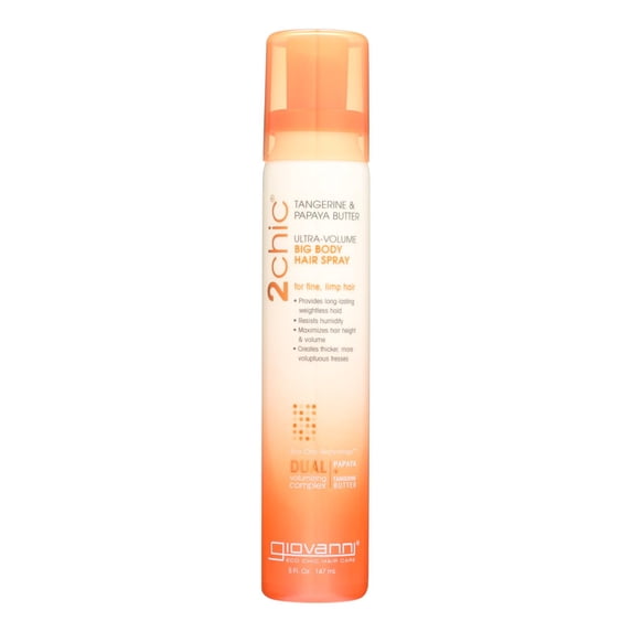Giovanni 2Chic Tangerine & Papaya Butter Ultra-Volume Big Body Hair Spray 5 oz