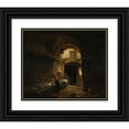 thumbnail image 1 of Giovanni Lazzarini 23x20 Black Ornate Framed Double Matted Museum Art Print Titled: The Roman Aqueduecct Aqua Vergine in the Courtyard of No. 12 Via Del Nazareno (1823), 1 of 5