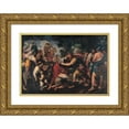 thumbnail image 1 of Giovanni Maria Bottala 14x11 Gold Ornate Wood Frame and Double Matted Museum Art Print Titled - Meeting Between Esau and Jacob (Between 1636 and 1641), 1 of 4