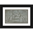 thumbnail image 1 of Giovanni Mauro della Rovere 24x16 Black Ornate Framed Double Matted Museum Art Print Titled: The Virgin and Child, Saint Dominic, and Angels Distributing Chaplets to the Faithful (, 1 of 5