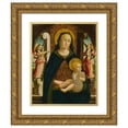 thumbnail image 1 of Giovanni Mazone 15x18 Gold Ornate Wood Frame and Double Matted Museum Art Print Titled - Madonna and Child Enthroned with Two Angels, 1 of 4