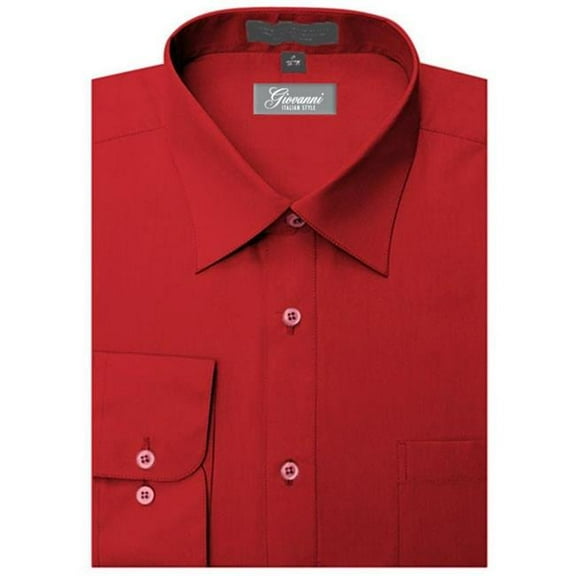 Giovanni Men's Apple Red Convertible Cuff Dress Shirt 16.5 M