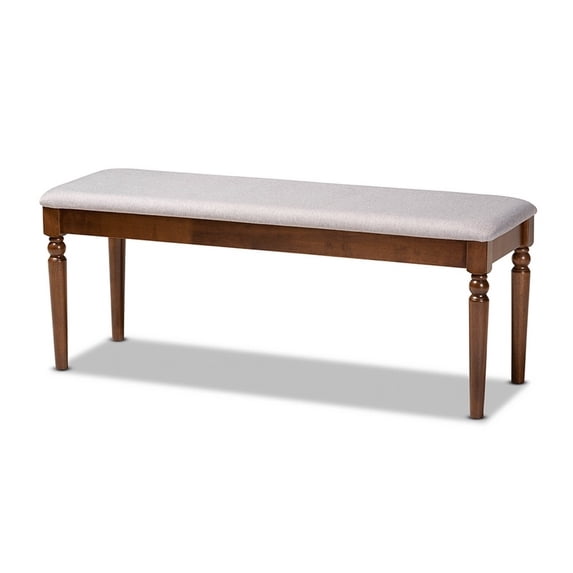 Giovanni Modern and Contemporary Grey Fabric Upholstered and Wood Dining Bench