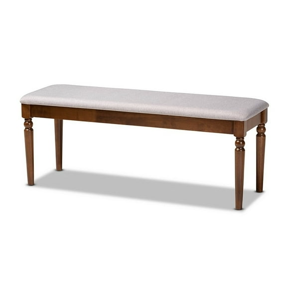 Giovanni Modern and Contemporary Grey Fabric Upholstered and Wood Dining Bench